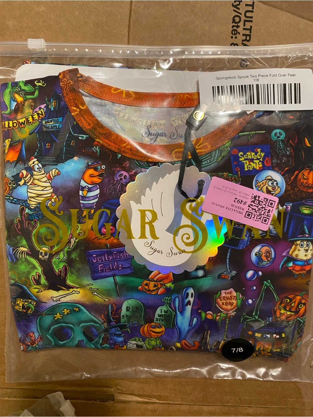 Sugar Swan 7/8 SpongeBob Halloween bamboo pj set NWT